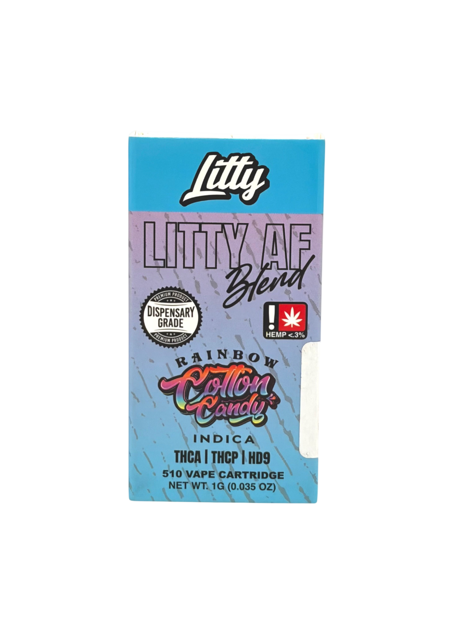 Litty AF Blend vape cartridge packaging on a white background