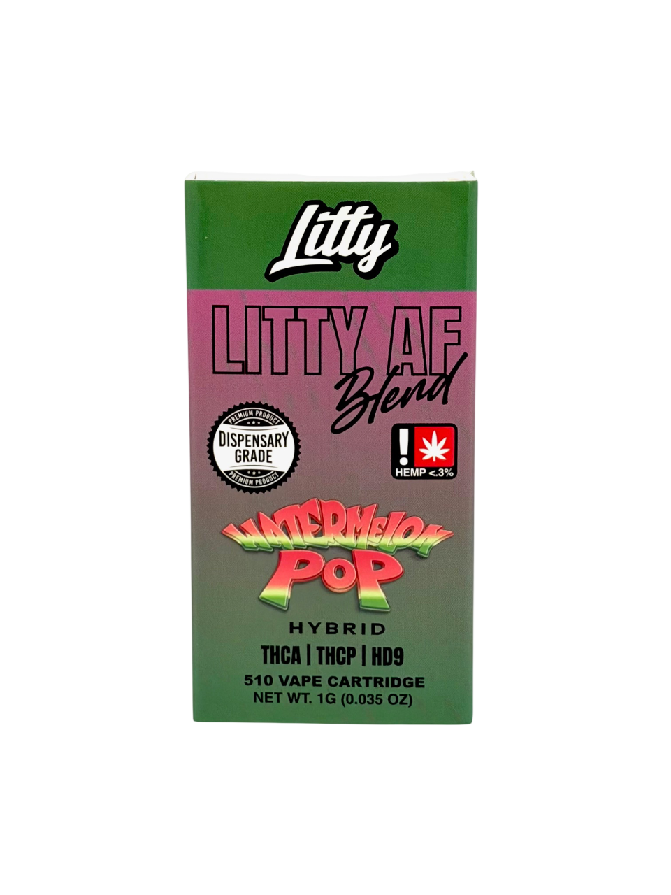 Litty AF Blend vape cartridge packaging on a white background