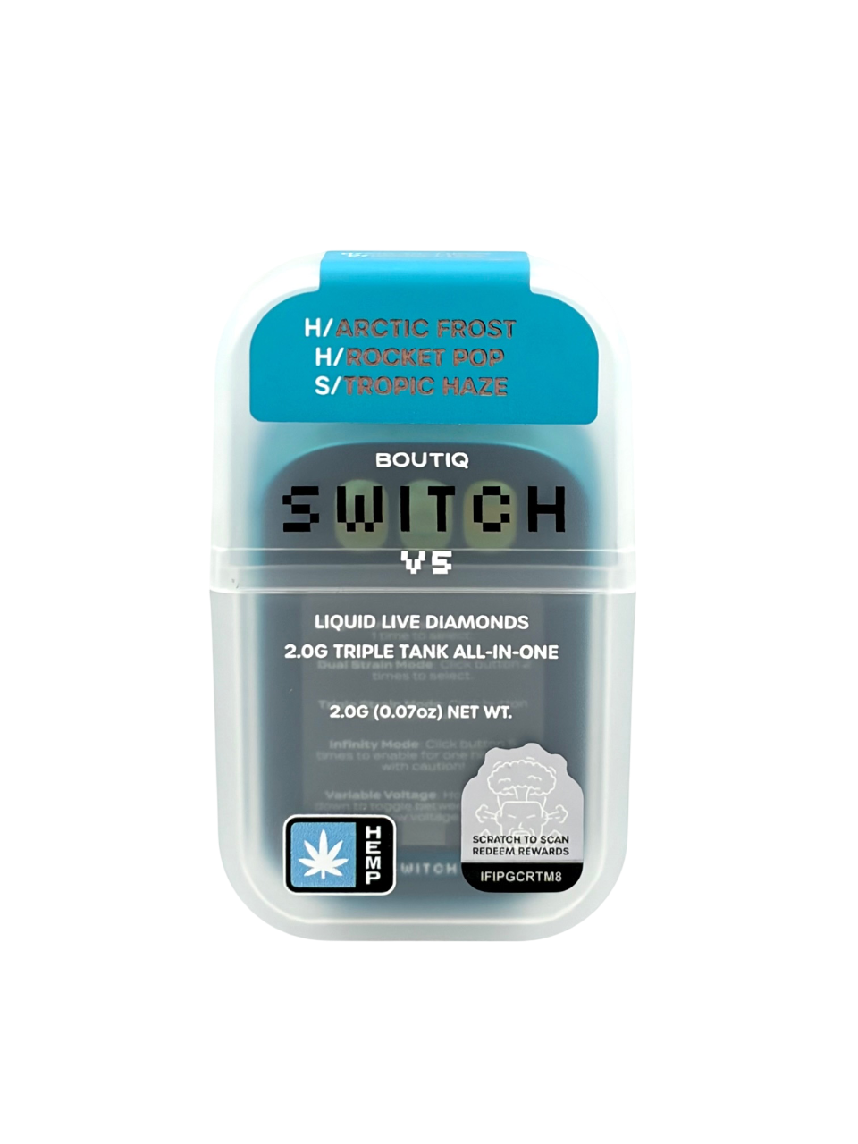 Boutiq Switch V5 vape device packaging on a white background