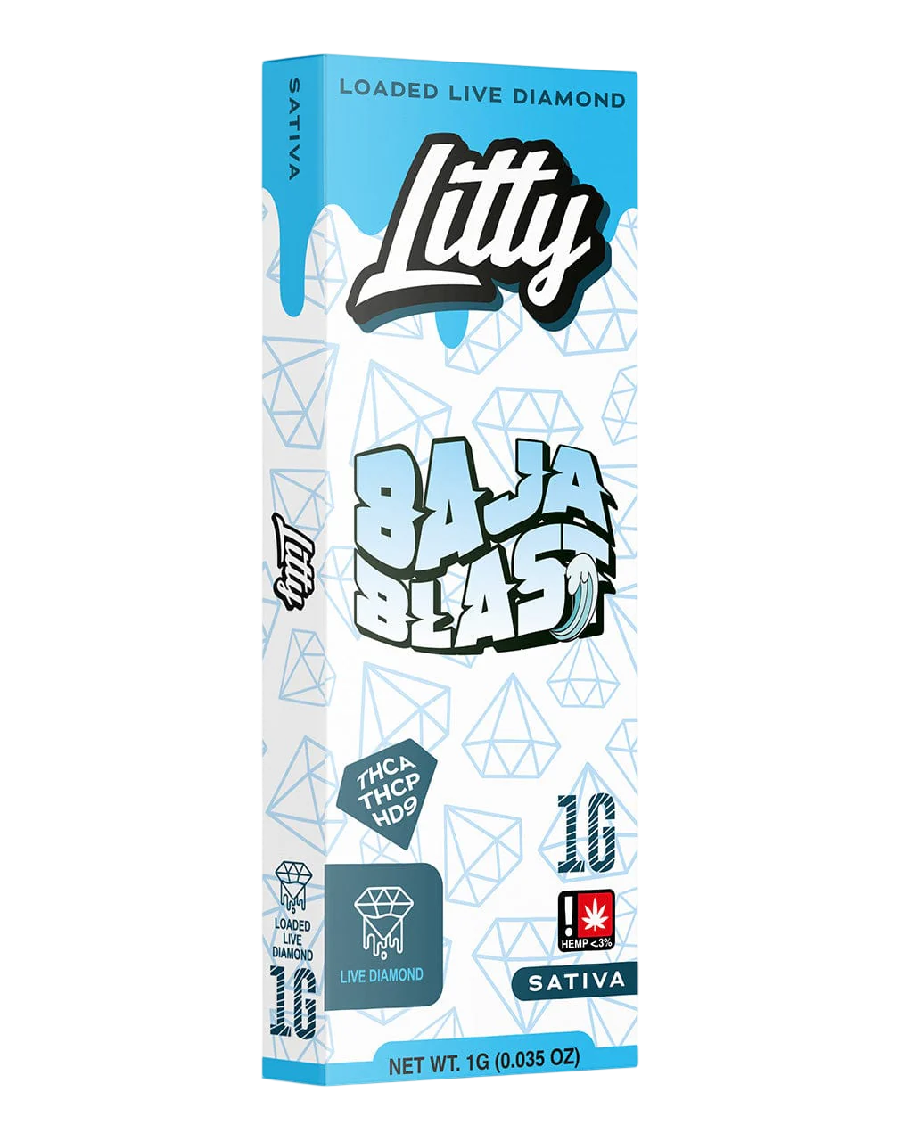 Litty Baja Blast Loaded Live Diamond packaging on a white background