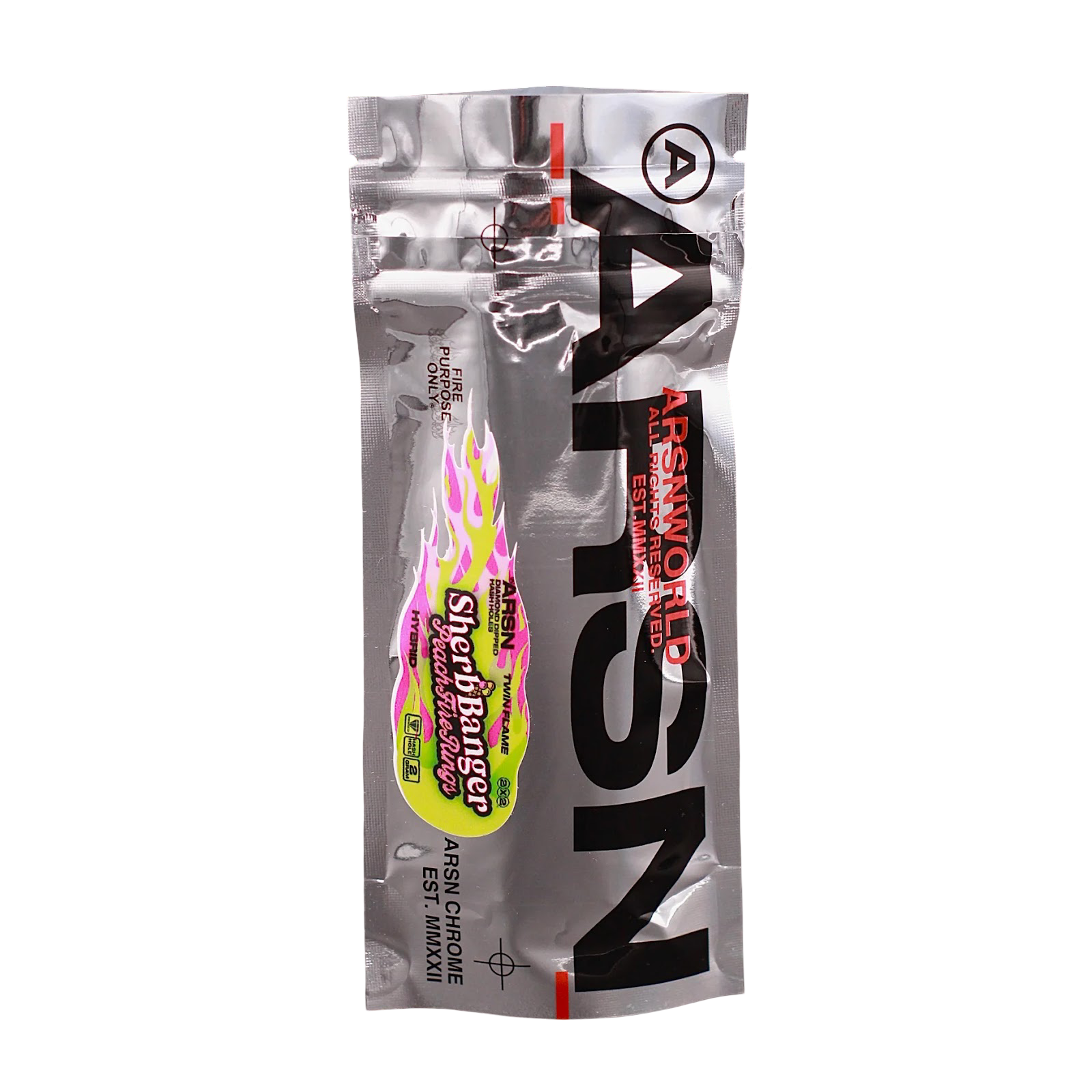 Double Flame Hashole 2x2 Sherb Banger - Peach Fire rings