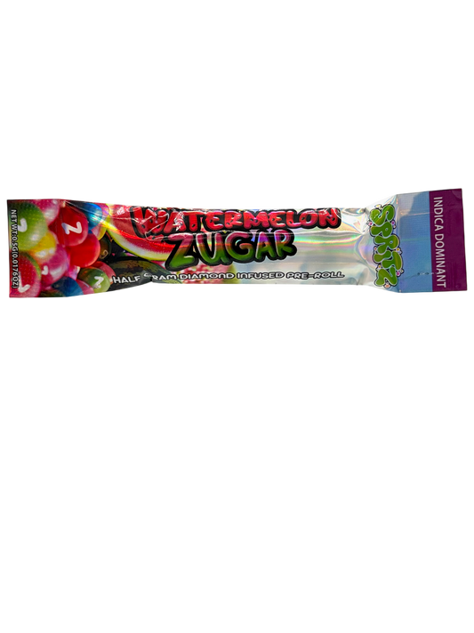 Watermelon Zugar candy package on a white background