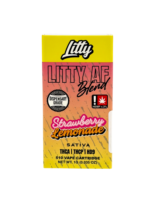 Litty Strawberry Lemonade vape cartridge packaging on a white background