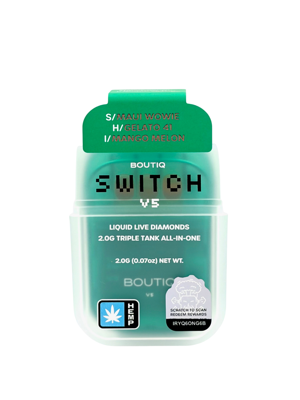 Boutiq Switch V5 vape device packaging on a white background