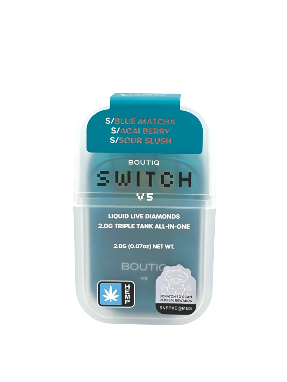 Boutiq Switch V5 vape device packaging on a white background
