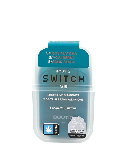 Boutiq Switch V5 vape device packaging on a white background