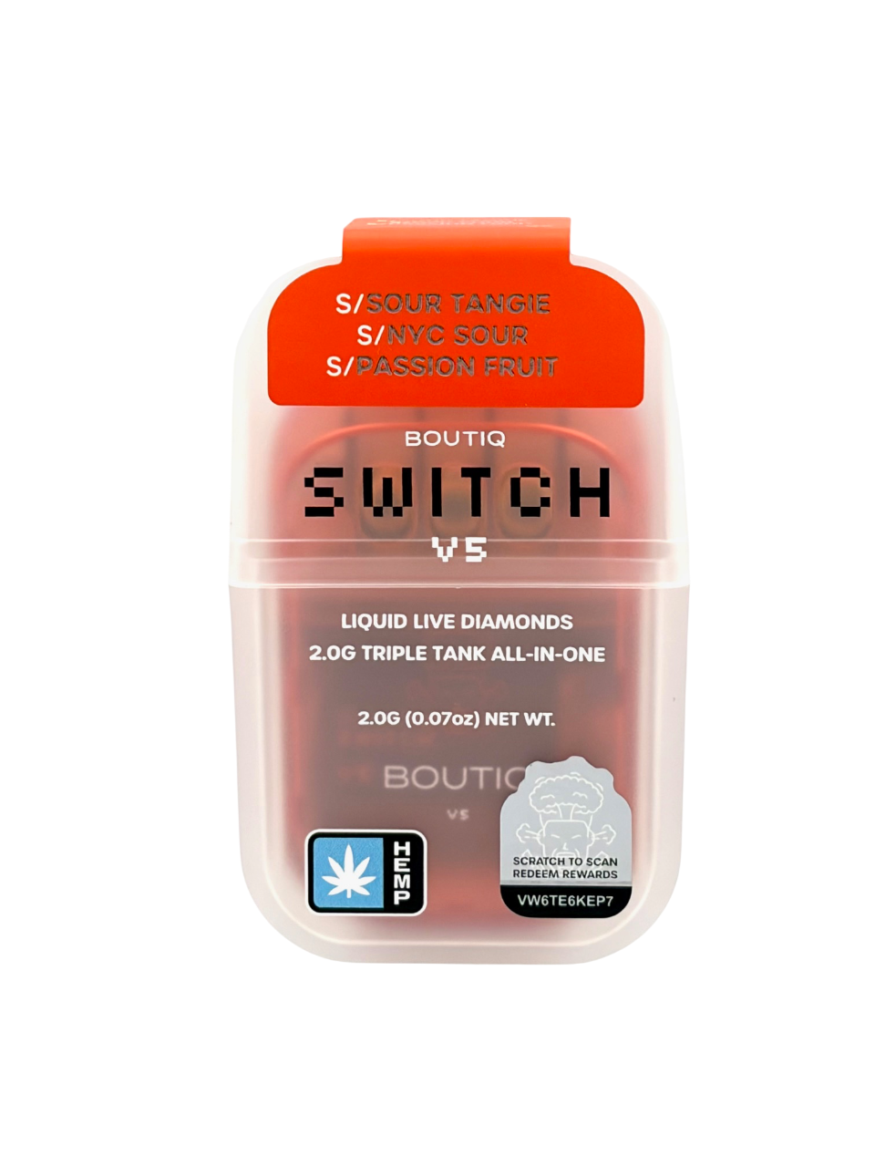 Boutiq Switch V5 vape device packaging on a white background