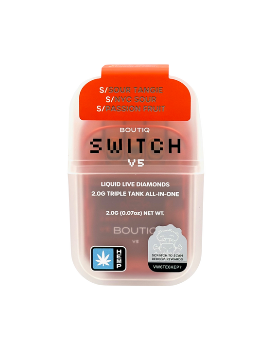 Boutiq Switch V5 vape device packaging on a white background