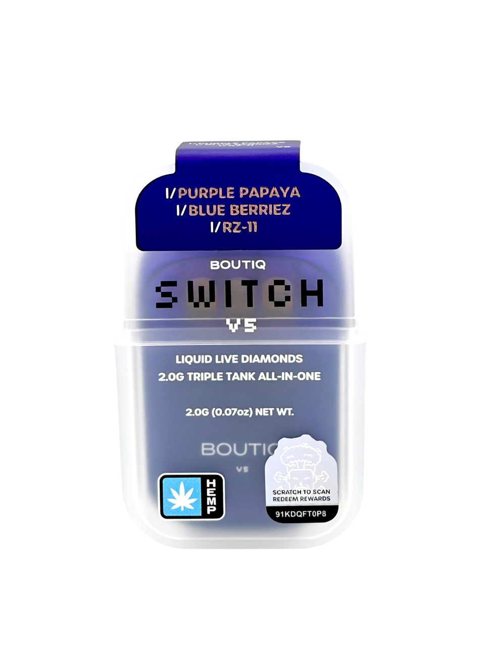 Boutiq Switch V5 vape device packaging on a white background