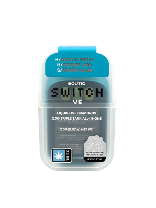 Boutiq Switch V5 vape device packaging on a white background