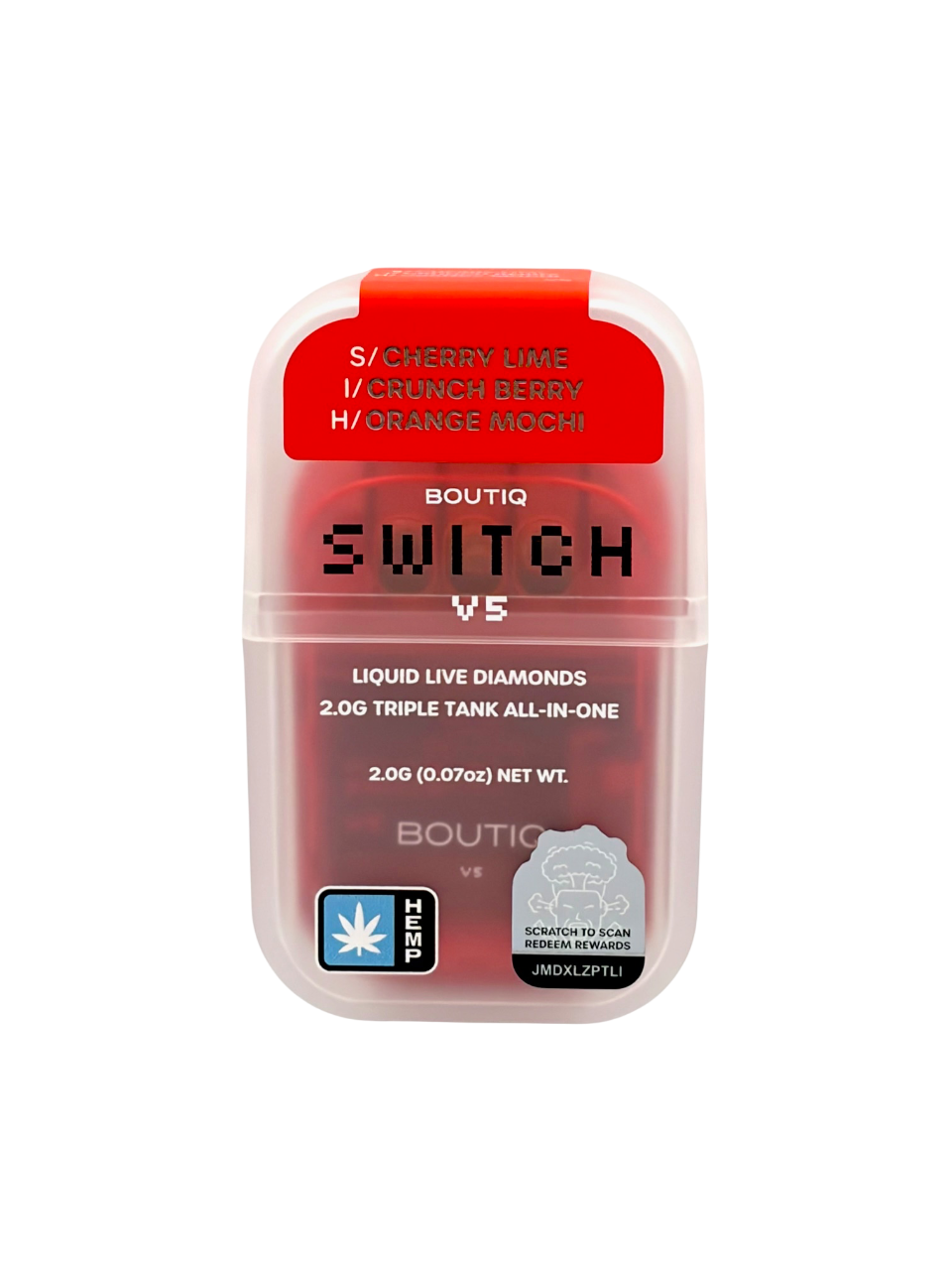 Boutiq Switch V5 vape device packaging on a white background