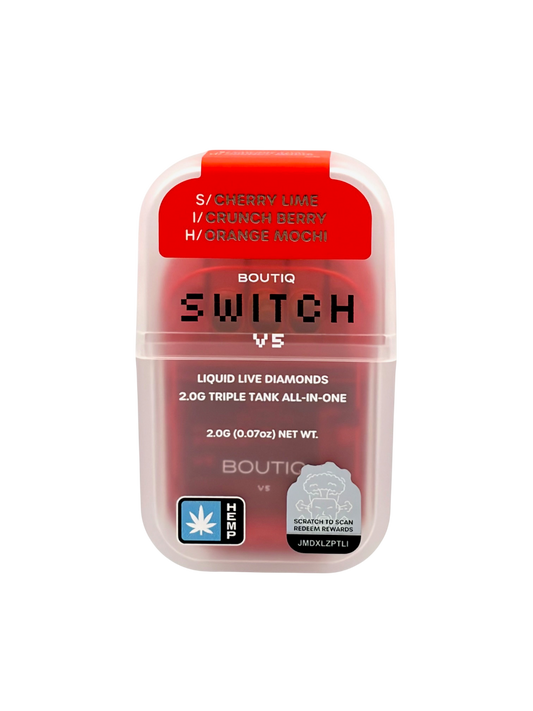 Boutiq Switch V5 vape device packaging on a white background