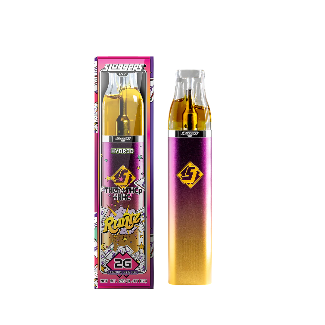 Vape device and packaging with colorful design on a white background